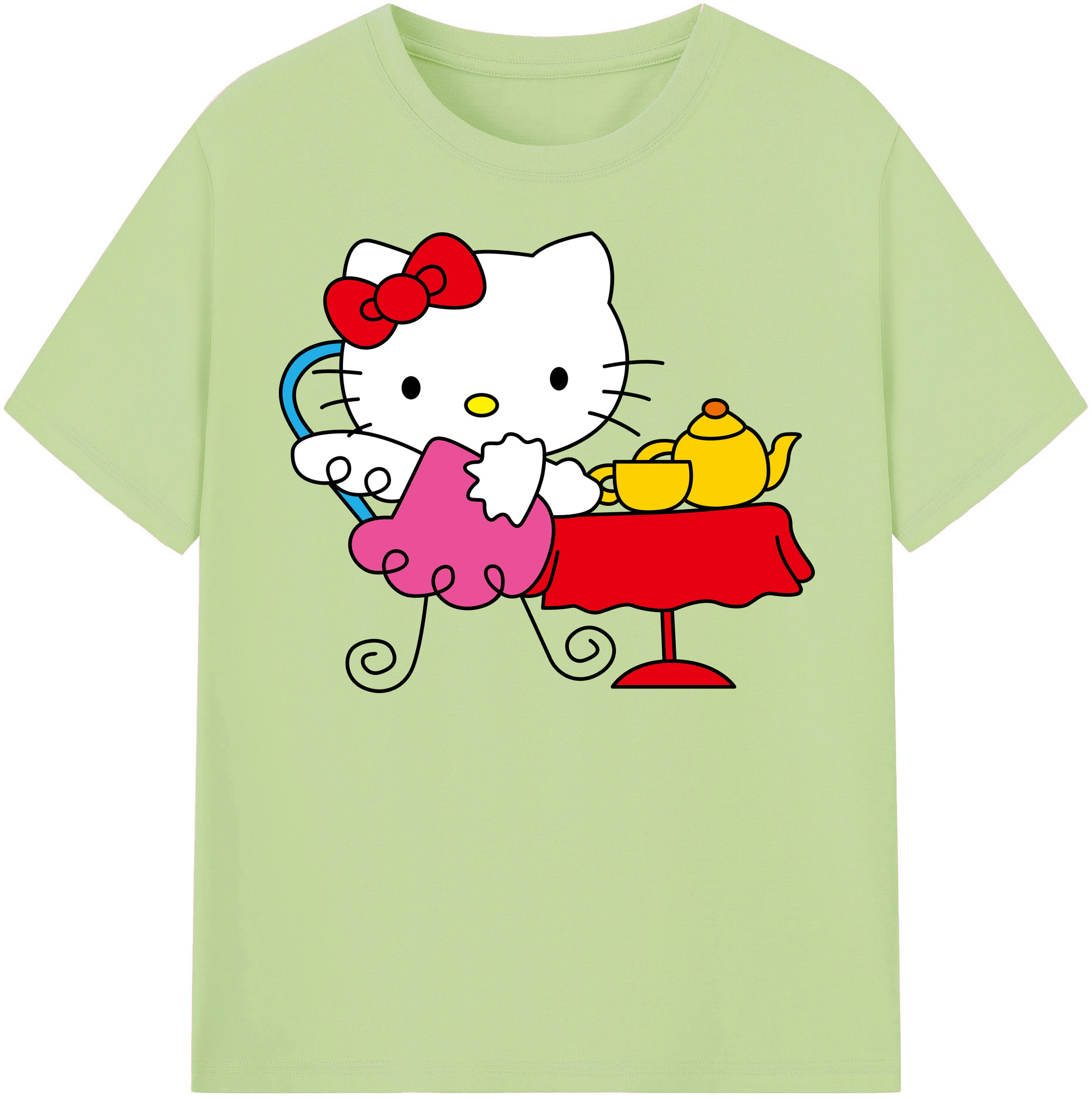 （画像用） Hello Kitty ハローキティ 綿100％半袖Tシャツ（フロントプリント）